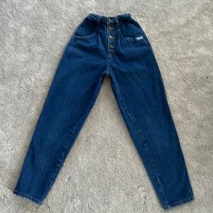 Vintage BREED Pleated Paperbag Waist Tapered Ankle Jeans Authentic! 80s 90s NOS